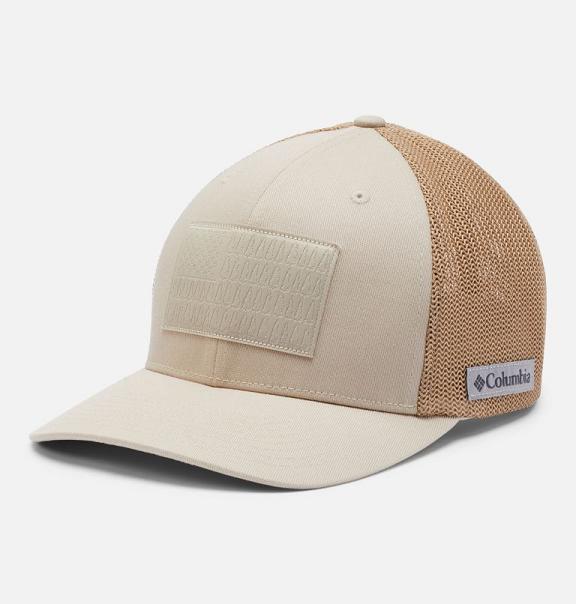 Columbia PFG Mesh Tree Flag Hats Khaki For Men's NZ84690 New Zealand